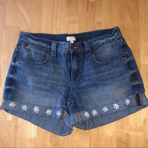 Hand Embroidered Jean shorts